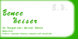 bence weiser business card